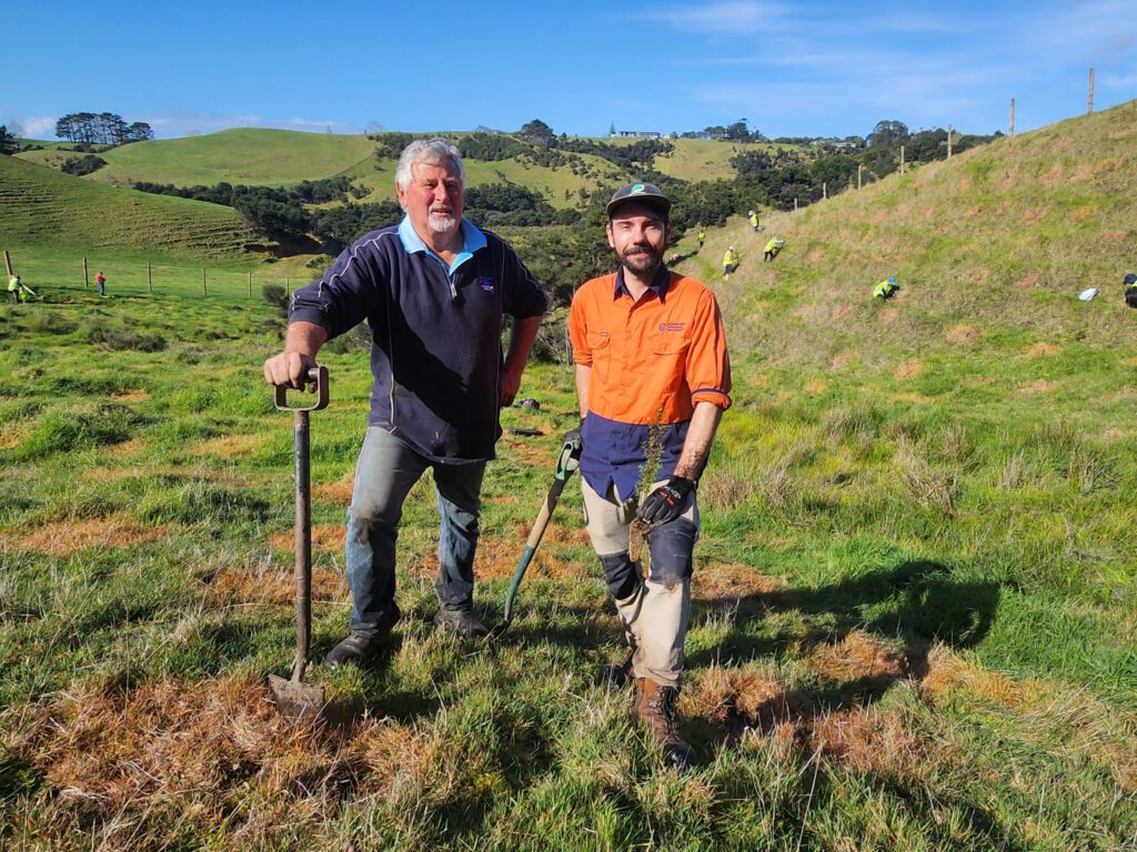 L R – South Head Farmer Ross Webber And CVNZ's Dillon Blair.